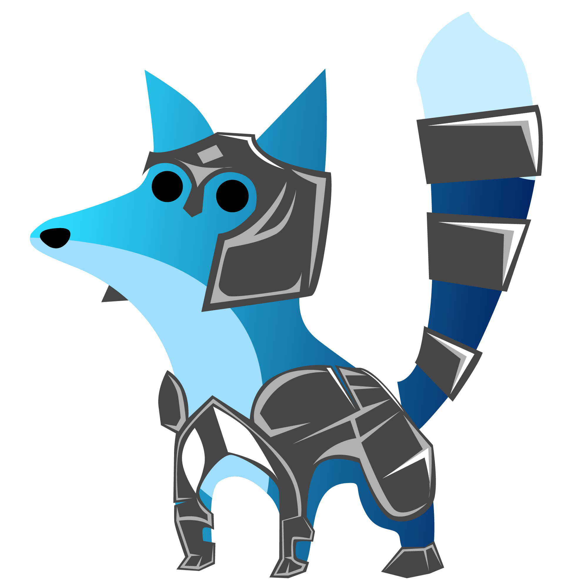 Watercolour of a fox in armour
